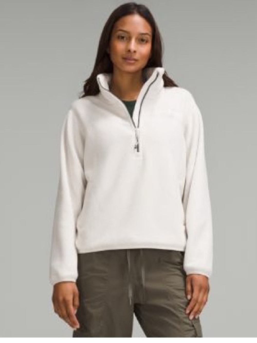 Lululemon Half zip Fleece Pullover (White opal) Size 6
